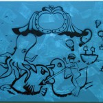 Don Quixote Battles the Sea Monster Cartouche (private collection)