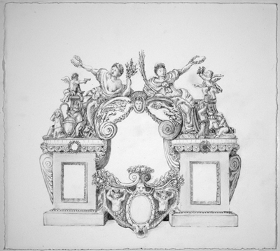 Cherub with Gun Cartouche (private collection)